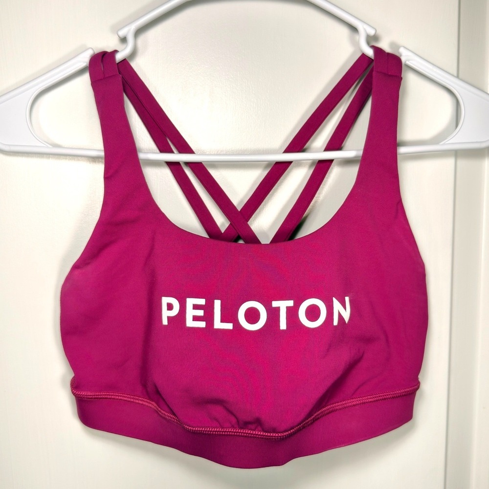 Lululemon Peloton Strappy Back Sports Bra Pink Magenta Size 6